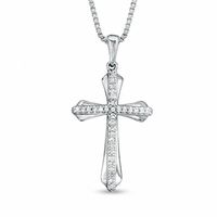 0.07 CT. T.W. Diamond Cross Pendant in Sterling Silver|Peoples Jewellers