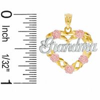 10K Tri-Tone Gold Grandma in Rose Heart Charm|Peoples Jewellers