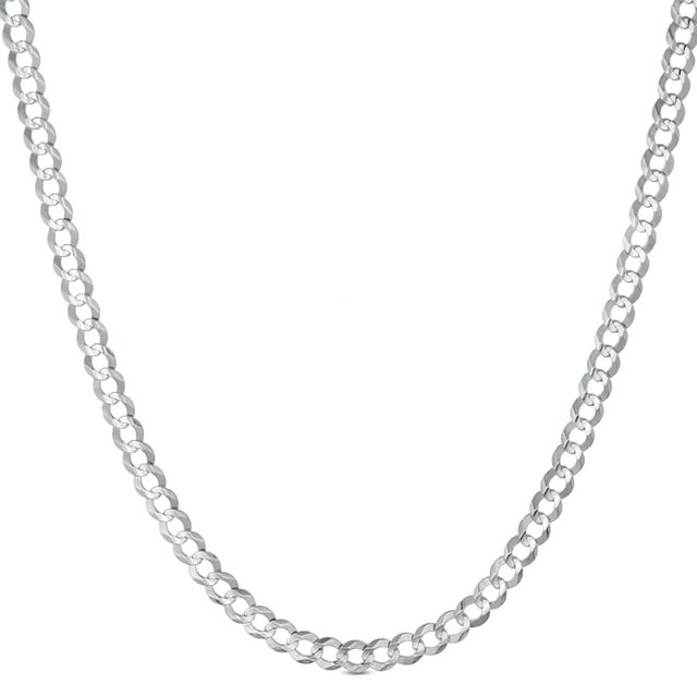Men's Gauge Curb Chain Necklace in 10K White Gold