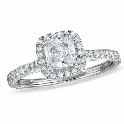 CT. T.W. Princess-Cut Diamond Framed Engagement Ring in 14K White Gold|Peoples Jewellers