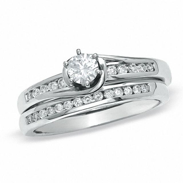 CT. T.W. Diamond Bridal Set in 14K White Gold