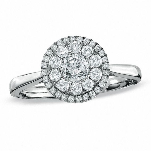 0.75 CT T.W. Diamond Composite Framed Engagement Ring in 14K White Gold|Peoples Jewellers