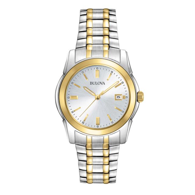 Men's Bulova Two-Tone Watch with Silver-Tone Dial (Model: 98H18)|Peoples Jewellers