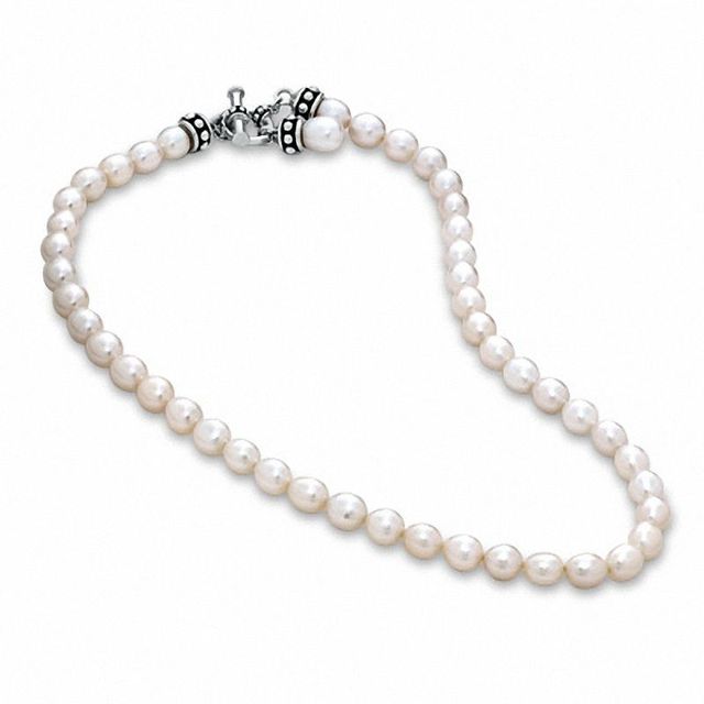 Honora Pallini 7.5-8.5 Oval Cultured Freshwater Pearl Toggle Necklace - 17.5"|Peoples Jewellers