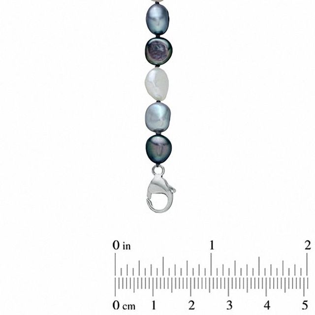 Honora 7.0-8.0mm Multi-Colour Baroque Freshwater Cultured Pearl Set in Sterling Silver