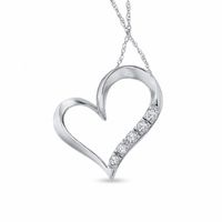 0.15 CT. T.W. Diamond Five Stone Heart Pendant in 10K Gold|Peoples Jewellers