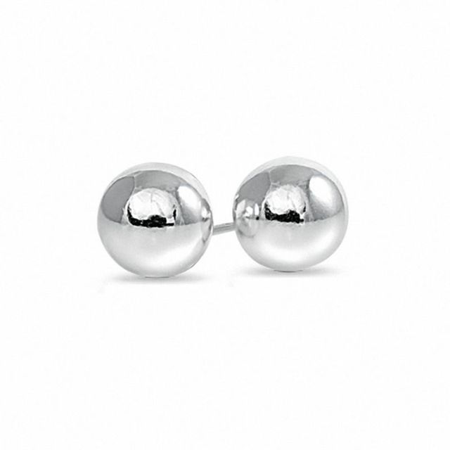 8.0mm Stud Earrings in Sterling Silver|Peoples Jewellers