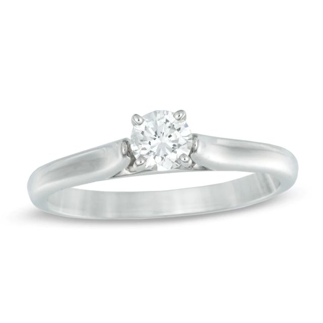 0.30 CT. Certified Colourless Diamond Solitaire Engagement Ring in 14K White Gold (F/I1)|Peoples Jewellers