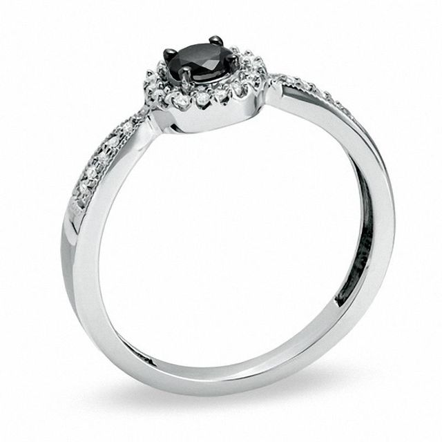 0.25 CT. T.W. Enhanced Black and White Diamond Ring in 10K White Gold|Peoples Jewellers