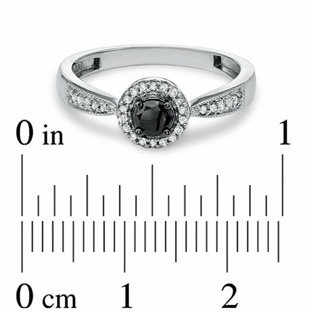 0.25 CT. T.W. Enhanced Black and White Diamond Ring in 10K White Gold|Peoples Jewellers