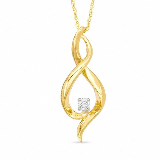 0.07 CT. Diamond Swirl Pendant in 10K Gold|Peoples Jewellers