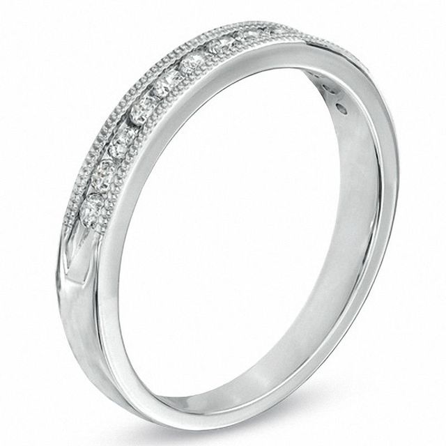 0.25 CT. T.W. Diamond Milgrain Band in 14K White Gold|Peoples Jewellers