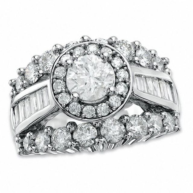3.45 CT. T.W. Diamond Framed Engagement Ring in 14K White Gold|Peoples Jewellers