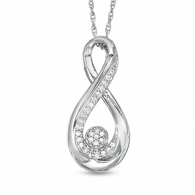 Diamond Accent Infinity Knot Pendant in Sterling Silver|Peoples Jewellers