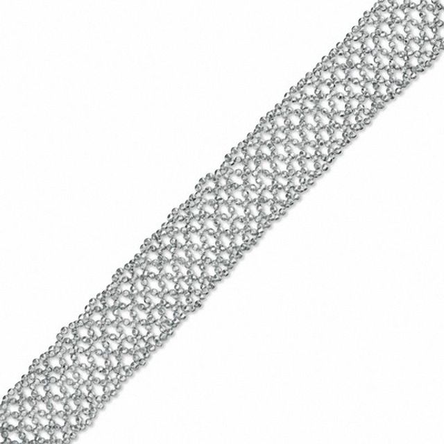 Beaded Weave Bracelet in Sterling Silver - 7.5"|Peoples Jewellers