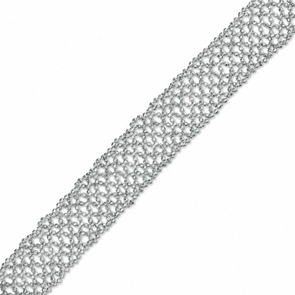 Beaded Weave Bracelet in Sterling Silver - 7.5"|Peoples Jewellers
