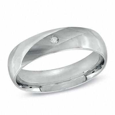 Ladies' 5.0mm Diamond Accent Wedding Band in 10K White Gold|Peoples Jewellers