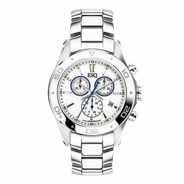 Men's ESQ by Movado Aston Chronograph Watch with White Dial (Model: 07301330)|Peoples Jewellers