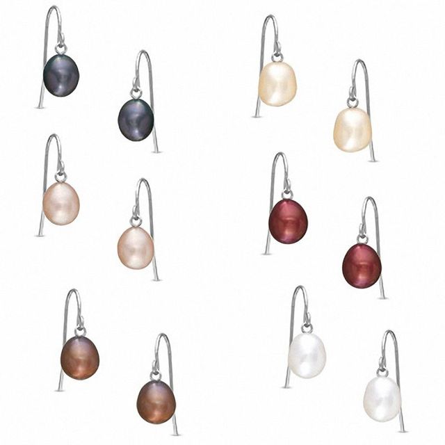 Honora 7-8.0mm Multi-Colour Freshwater Cultured Pearl Earrings Set in Sterling Silver (Set of 6)|Peoples Jewellers