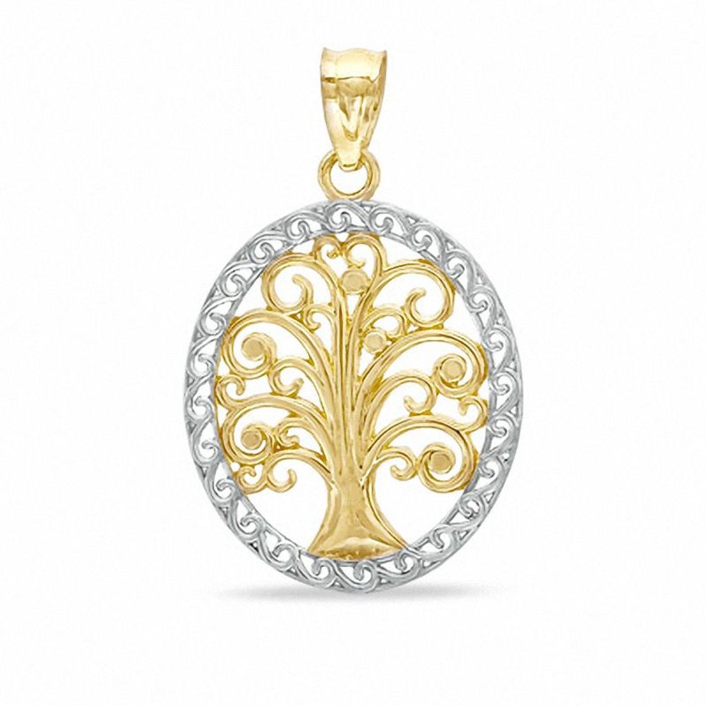 10K Two-Tone Gold Tree of Life Charm|Peoples Jewellers