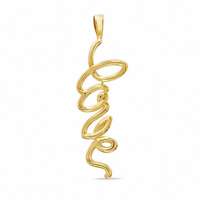 Vertical "Love" Charm in 10K Gold|Peoples Jewellers