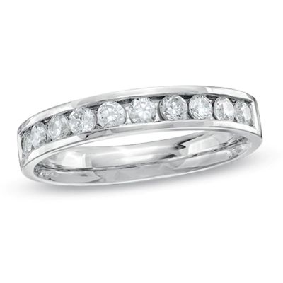 Ladies' 0.50 CT. T.W. Canadian Certified Diamond Channel Band in 14K White Gold (I/I2)|Peoples Jewellers