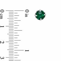 6.0mm Lab-Created Emerald Stud Earrings in 10K White Gold|Peoples Jewellers
