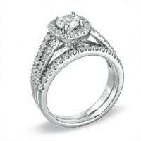 1.45 CT. T.W. Diamond Frame Bridal Set in 14K White Gold|Peoples Jewellers