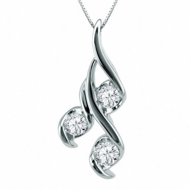 Sirena™ 0.10 CT. T.W. Diamond Pendant in 14K White Gold|Peoples Jewellers