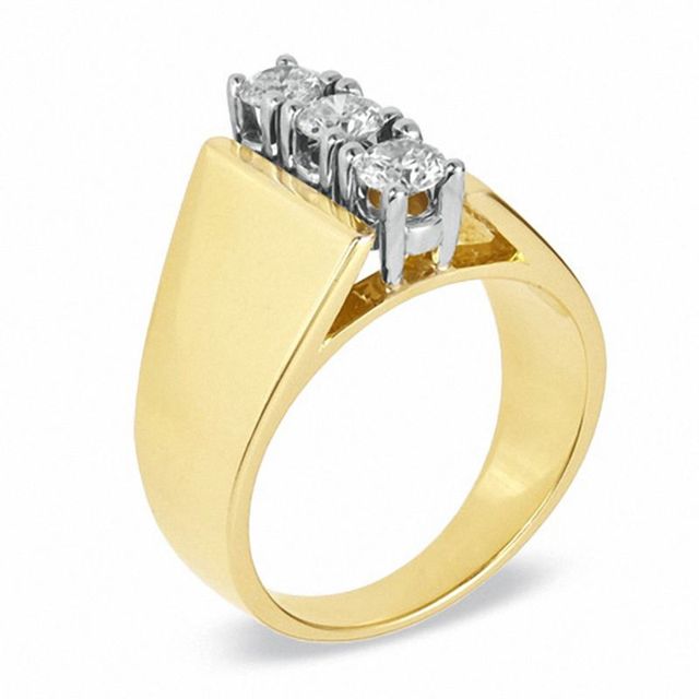 CT. T.W. Diamond Linear Past Present Future® Ring in 14K Gold