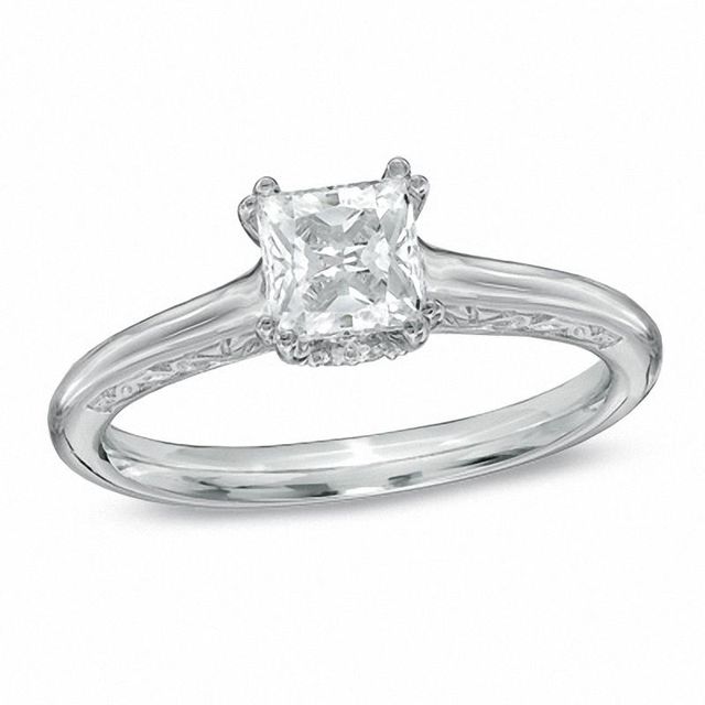 0.75 CT. T.W. Certified Princess-Cut Diamond Engagement Ring in 14K White Gold|Peoples Jewellers