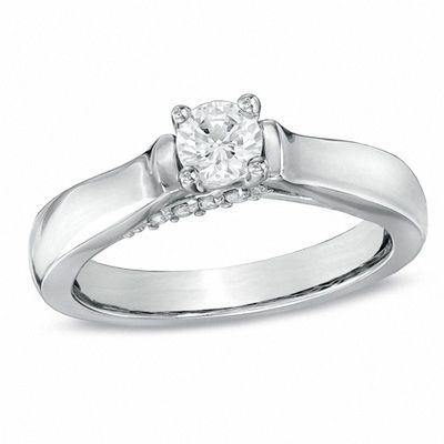 CT. T.W. Diamond Engagement Ring in 14K White Gold|Peoples Jewellers