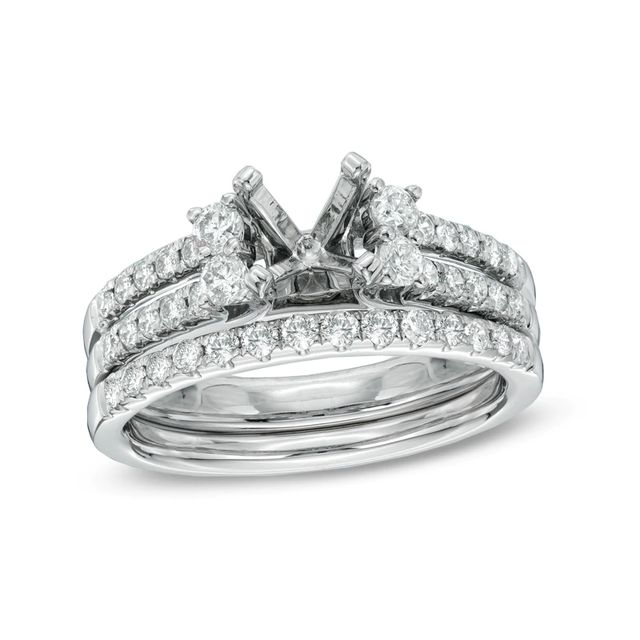 0.75 CT. T.W. Diamond Semi-Mount Bridal Set in 14K White Gold|Peoples Jewellers