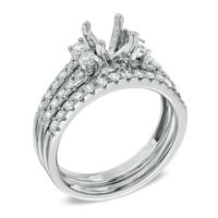 0.75 CT. T.W. Diamond Semi-Mount Bridal Set in 14K White Gold|Peoples Jewellers