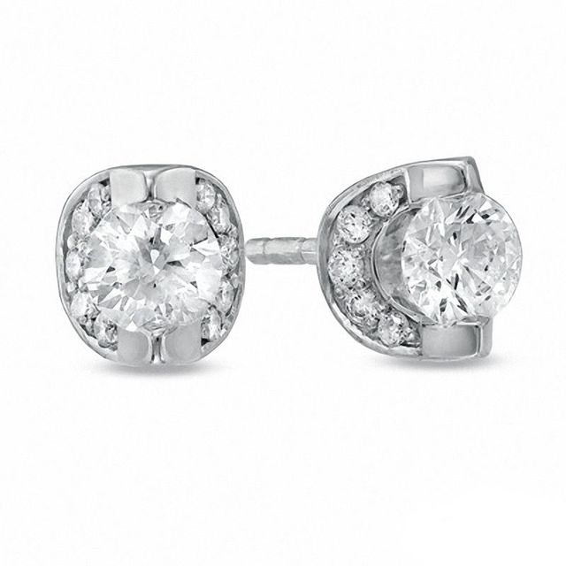 0.50 CT. T.W. Certified Canadian Diamond Earrings in 14K White Gold|Peoples Jewellers