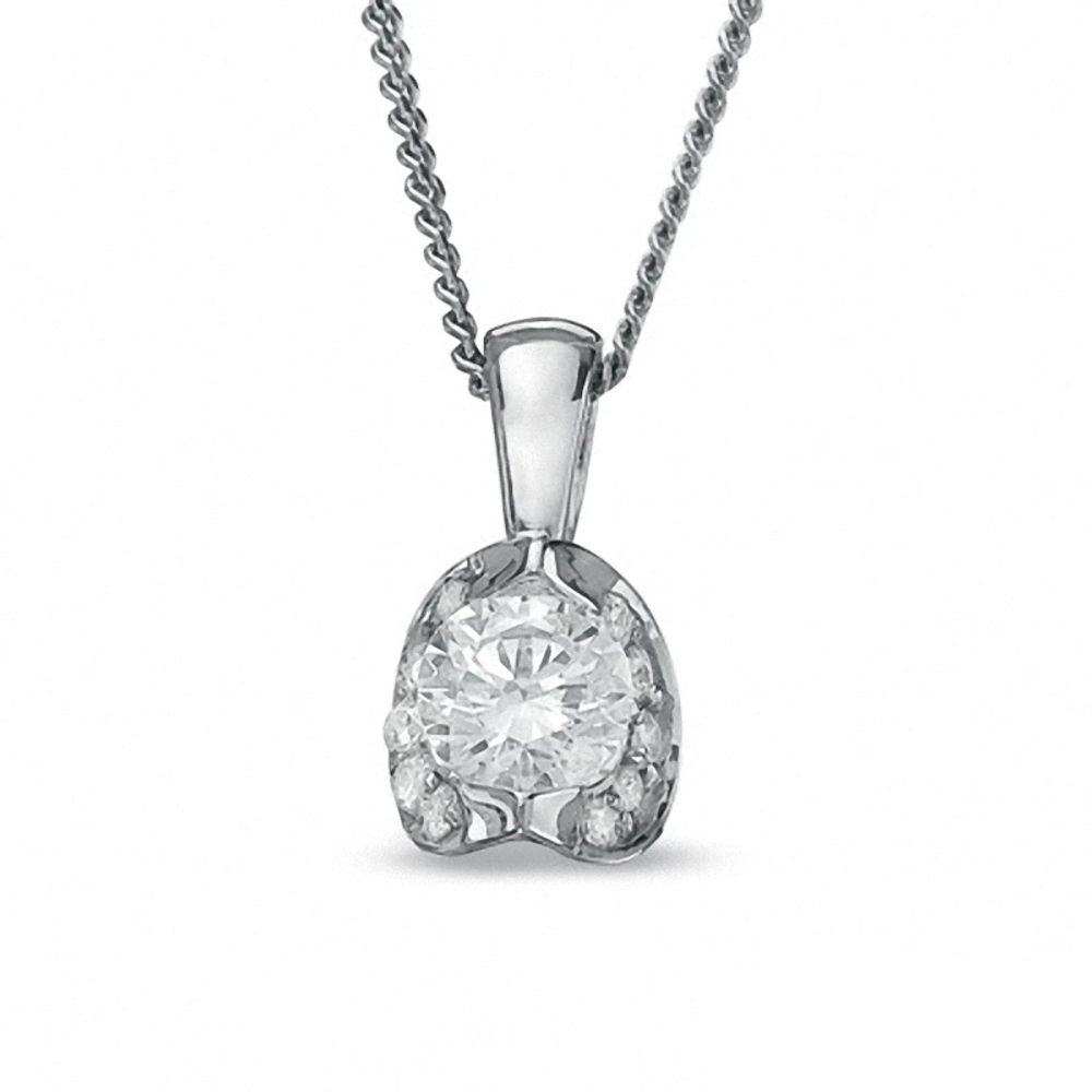 0.25 CT. T.W. Certified Canadian Diamond Pendant in 14K White Gold - 17"|Peoples Jewellers