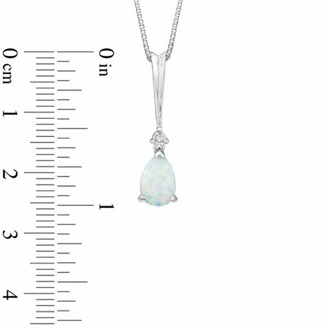 Pear-Shaped Lab-Created Opal and Diamond Accent Pendant and Earrings Set in Sterling Silver|Peoples Jewellers