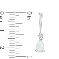 Pear-Shaped Lab-Created Opal and Diamond Accent Pendant and Earrings Set in Sterling Silver|Peoples Jewellers