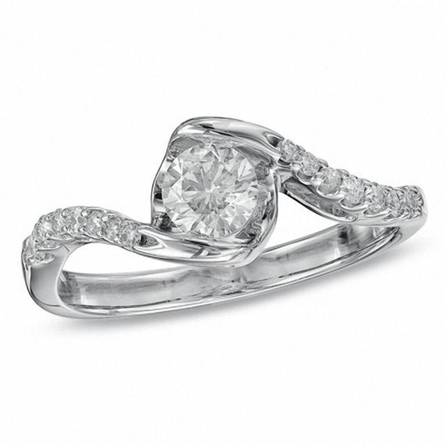 Sirena™ 0.50 CT. T.W. Diamond Twist Engagement Ring in 14K White Gold|Peoples Jewellers