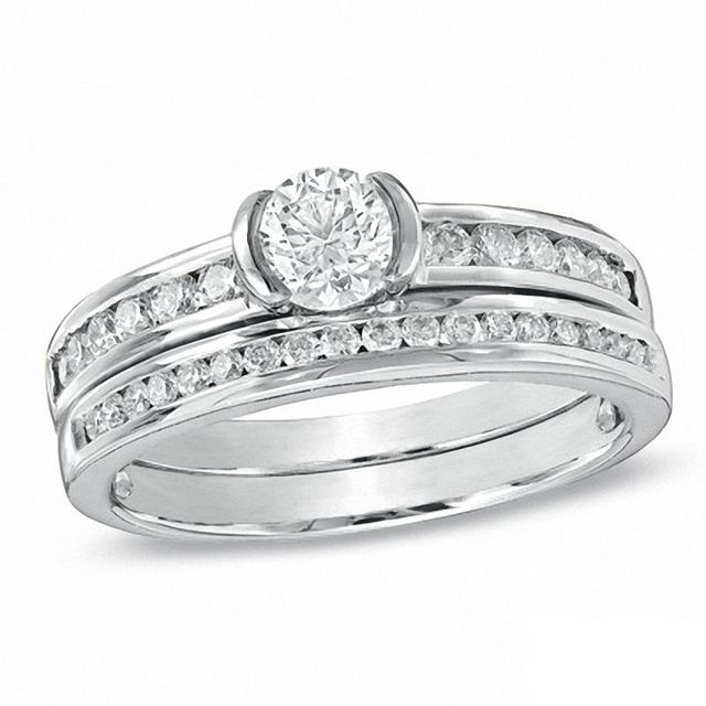 1.00 CT. T.W. Certified Canadian Diamond Bridal Set in 14K Gold (I/I1)|Peoples Jewellers
