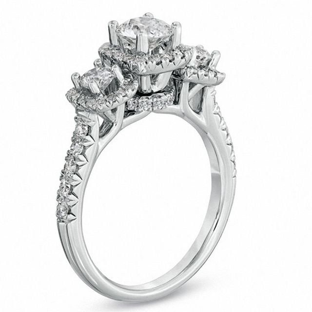 For Eternity 1.50 CT. T.W. Diamond Three Stone Frame Ring in 14K White Gold|Peoples Jewellers