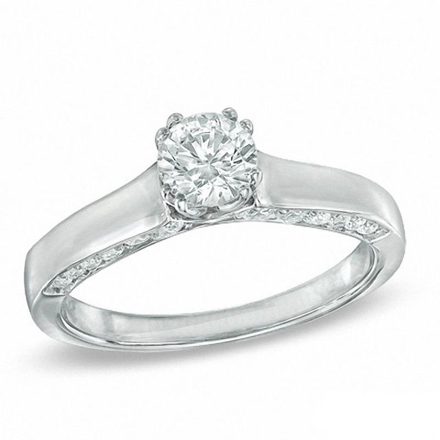 1.00 CT. T.W. Certified Canadian Diamond Engagement Ring in 14K White Gold (I/I1)