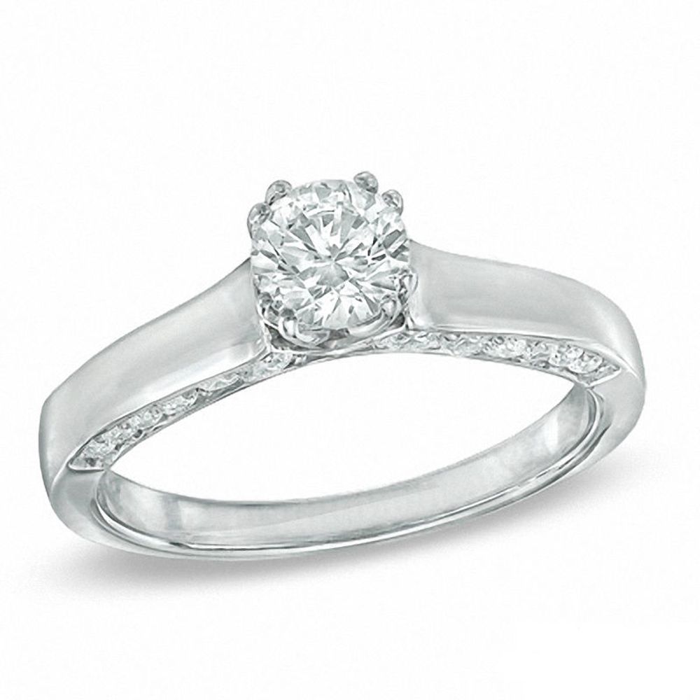 1.00 CT. T.W. Certified Canadian Diamond Engagement Ring in 14K White Gold (I/I1)|Peoples Jewellers