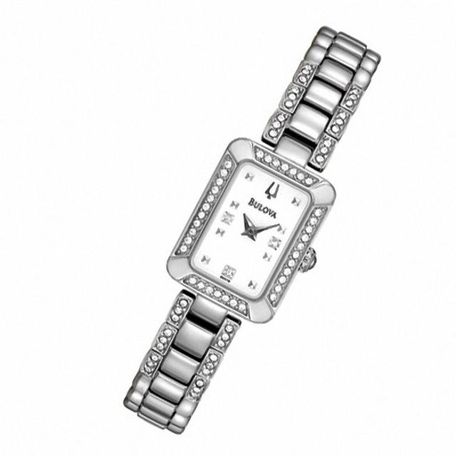 Ladies' Bulova Crystal Accent Watch and Pendant Set (Model: 96X118)|Peoples Jewellers