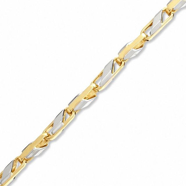 Men's Link Bracelet in 10K Two-Tone Gold - 8.50"|Peoples Jewellers