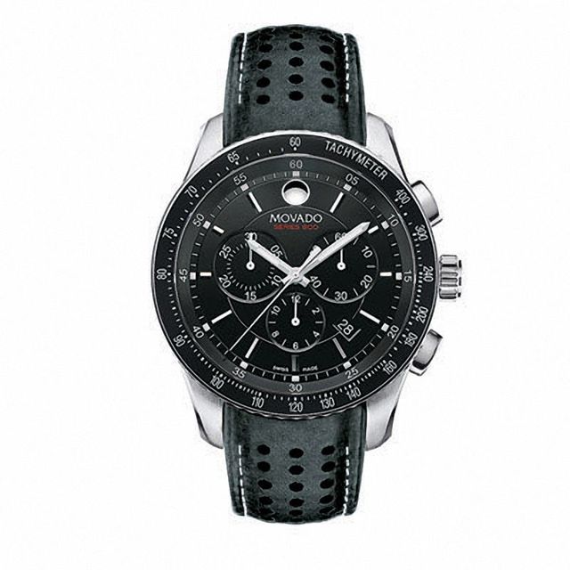 Men's Movado Series 800 Chronograph Watch with Round Black Dial (Model: )|Peoples Jewellers