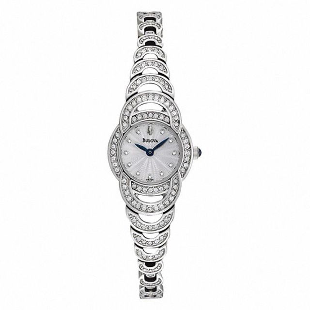 Ladies' Bulova Crystal Accent Watch with Silver-Tone Dial (Model: 96L139)|Peoples Jewellers