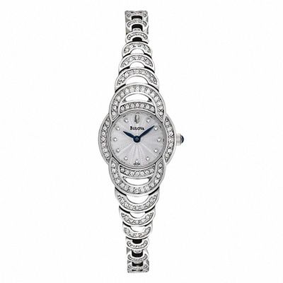 Ladies' Bulova Crystal Accent Watch with Silver-Tone Dial (Model: 96L139)|Peoples Jewellers