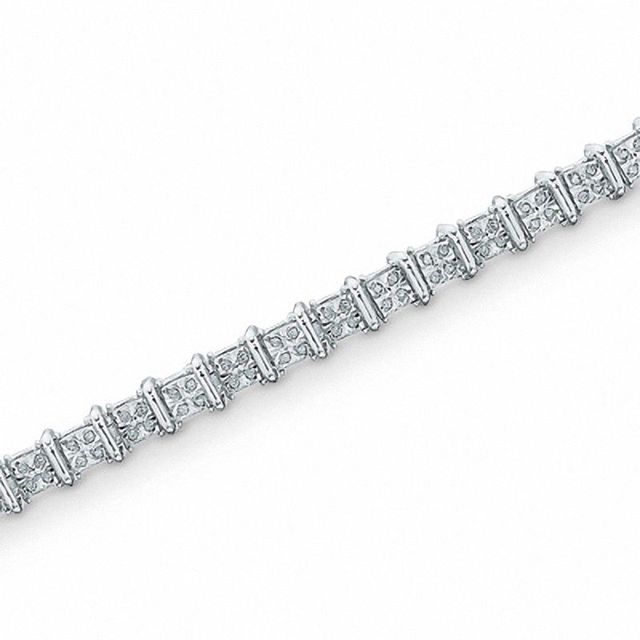 0.50 CT. T.W. Diamond Bar Bracelet in Sterling Silver|Peoples Jewellers