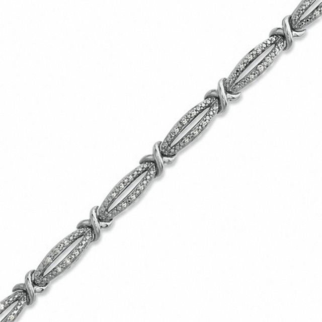 0.25 CT. T.W. Diamond "X" Bracelet in Sterling Silver|Peoples Jewellers